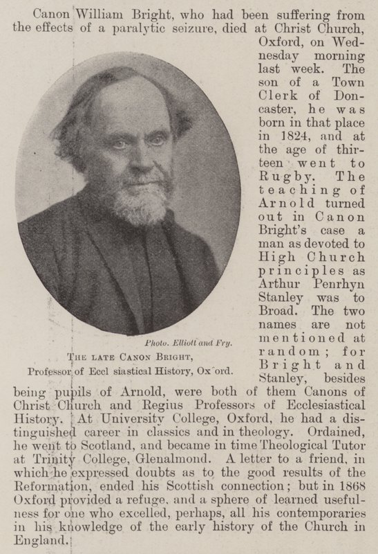 Zesnulý Canon Bright, profesor církevních dějin, Oxford od English Photographer