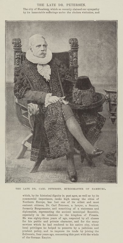 Zesnulý Dr Carl Petersen, purkmistr Hamburku od English Photographer
