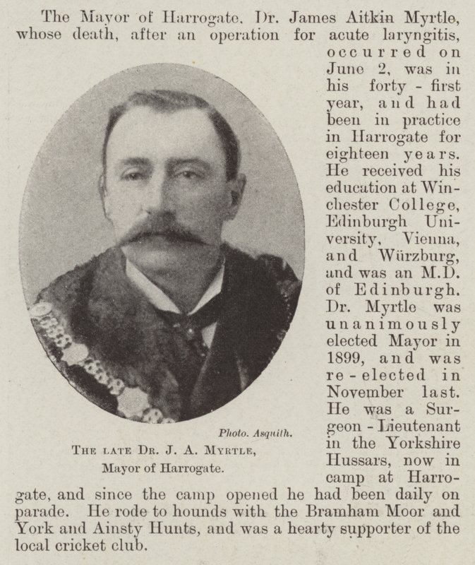Zesnulý Dr J A Myrtle, starosta Harrogate od English Photographer