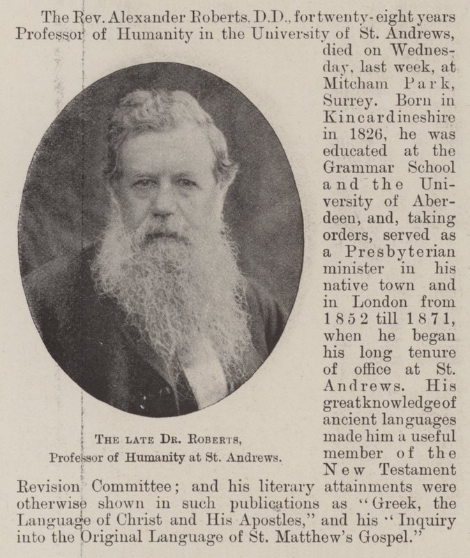 Zesnulý Dr Roberts, profesor humanity v St Andrews od English Photographer