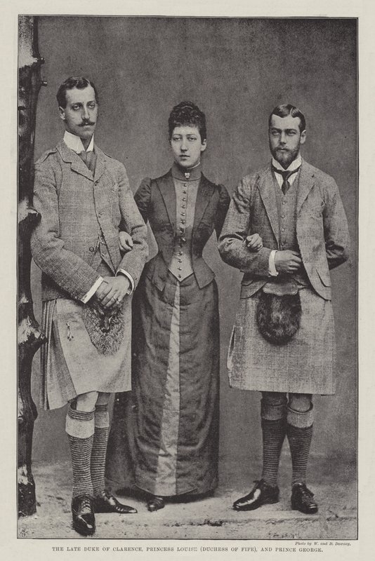 Zesnulý vévoda z Clarence, princezna Louise (vévodkyně z Fife) a princ George od English Photographer