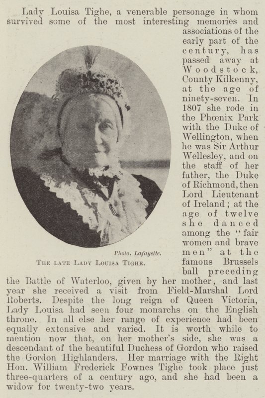 Zesnulá lady Louisa Tigheová od English Photographer