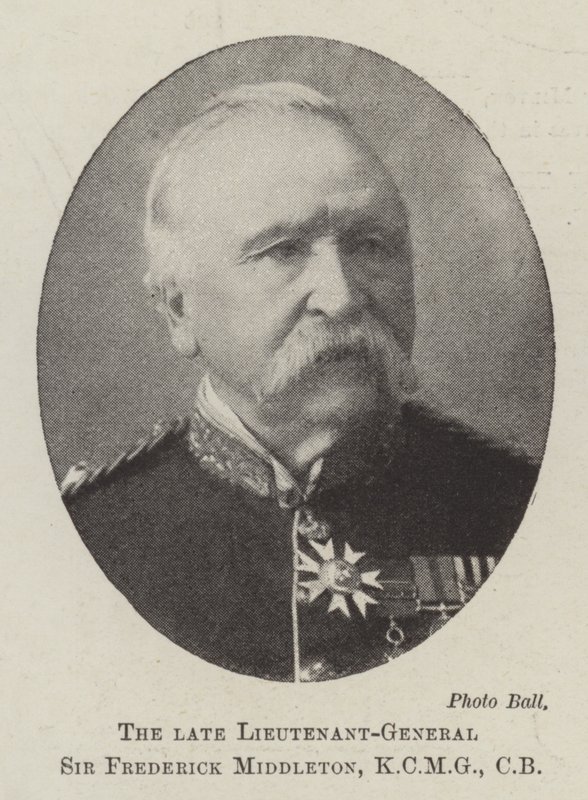 Zesnulý generálporučík Sir Frederick Middleton, KCMG, CB od English Photographer