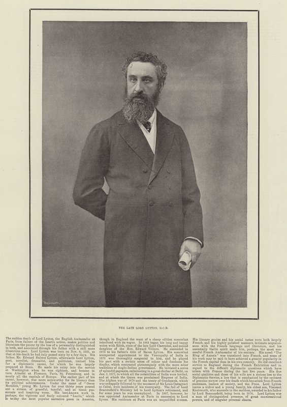 Zesnulý lord Lytton, GCB od English Photographer