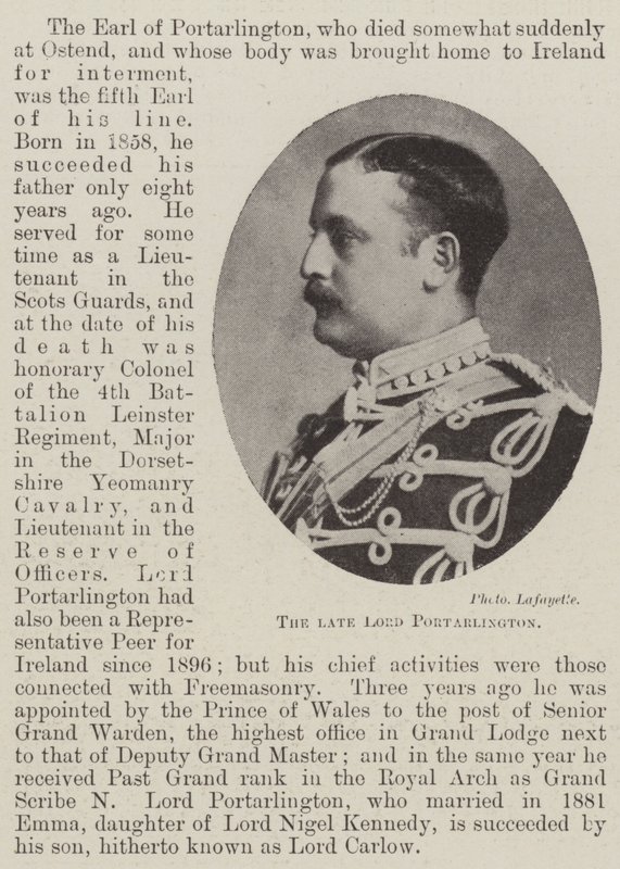 Zesnulý lord Portarlington od English Photographer