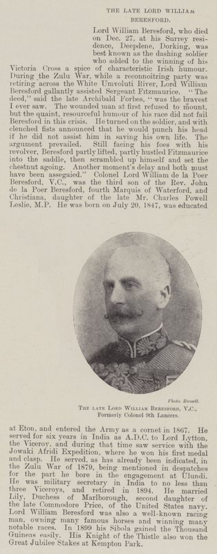 Zesnulý lord William Beresford, VC, dříve plukovník 9th Lancers od English Photographer