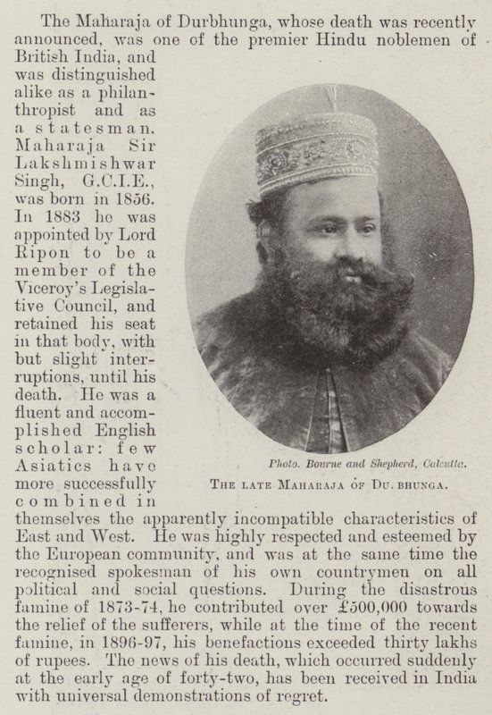 Zesnulý maharádža z Durbhunga od English Photographer