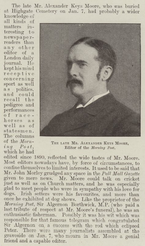 Zesnulý pan Alexander Keys Moore, redaktor Morning Post od English Photographer