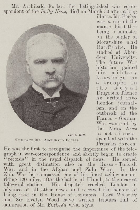 Zesnulý pan Archibald Forbes od English Photographer