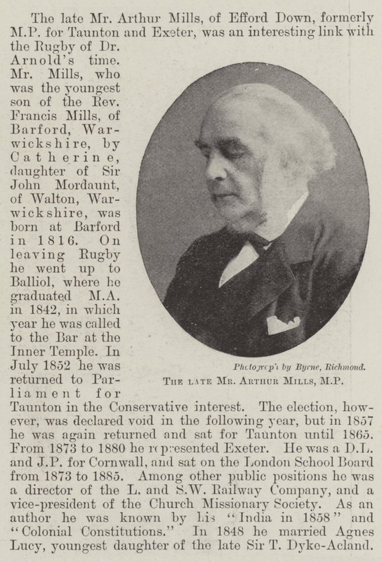 Zesnulý pan Arthur Mills, MP od English Photographer