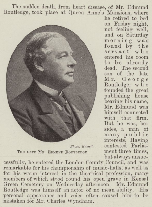 Zesnulý pan Edmund Routledge od English Photographer
