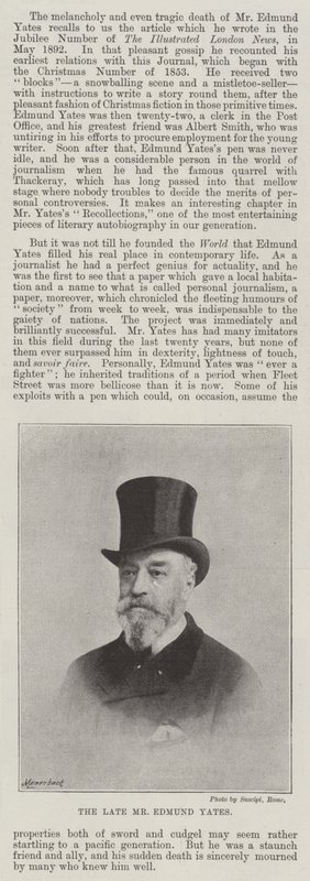 Zesnulý pan Edmund Yates od English Photographer