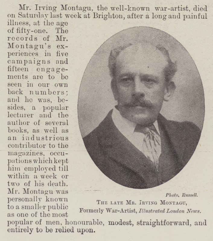 Zesnulý pan Irving Montagu, bývalý válečný umělec, Illustrated London News od English Photographer