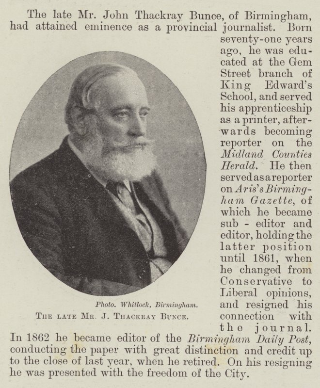 Zesnulý pan J Thackray Bunce od English Photographer