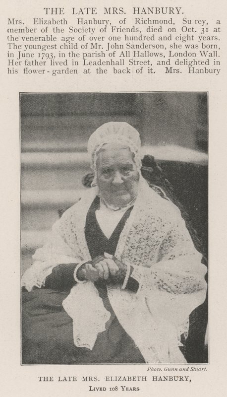 Zesnulá paní Elizabeth Hanbury žila 108 let od English Photographer