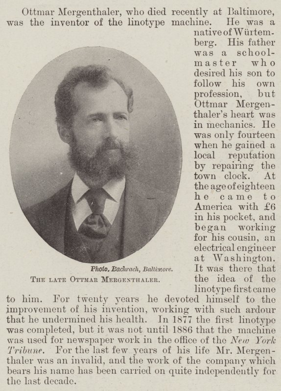 Zesnulý Ottmar Mergenthaler od English Photographer