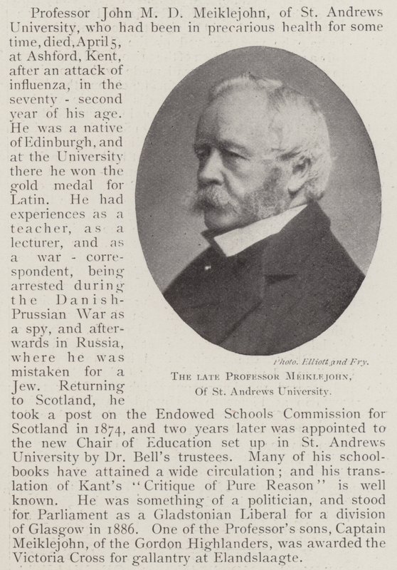 Zesnulý profesor Meiklejohn z univerzity St Andrews od English Photographer