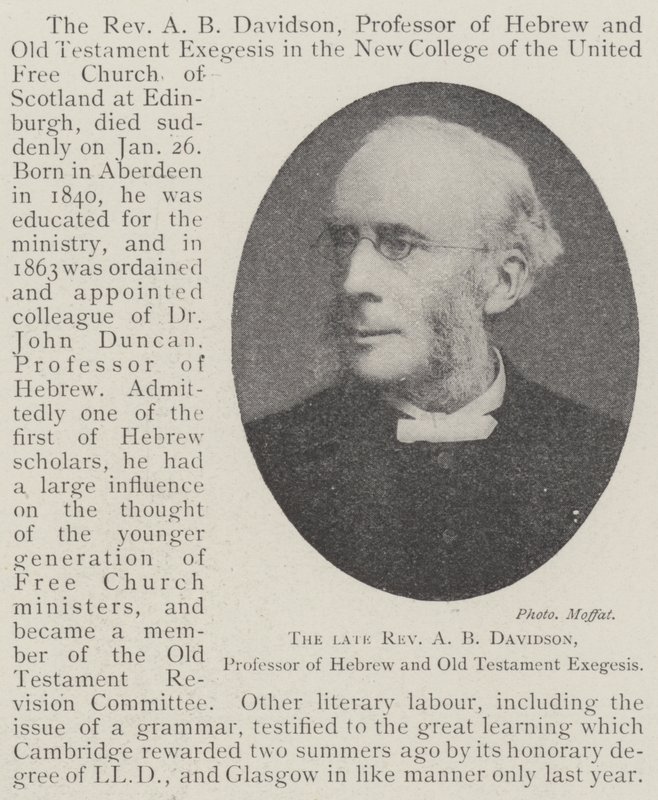 Zesnulý reverend AB Davidson, profesor hebrejštiny a exegeze Starého zákona od English Photographer