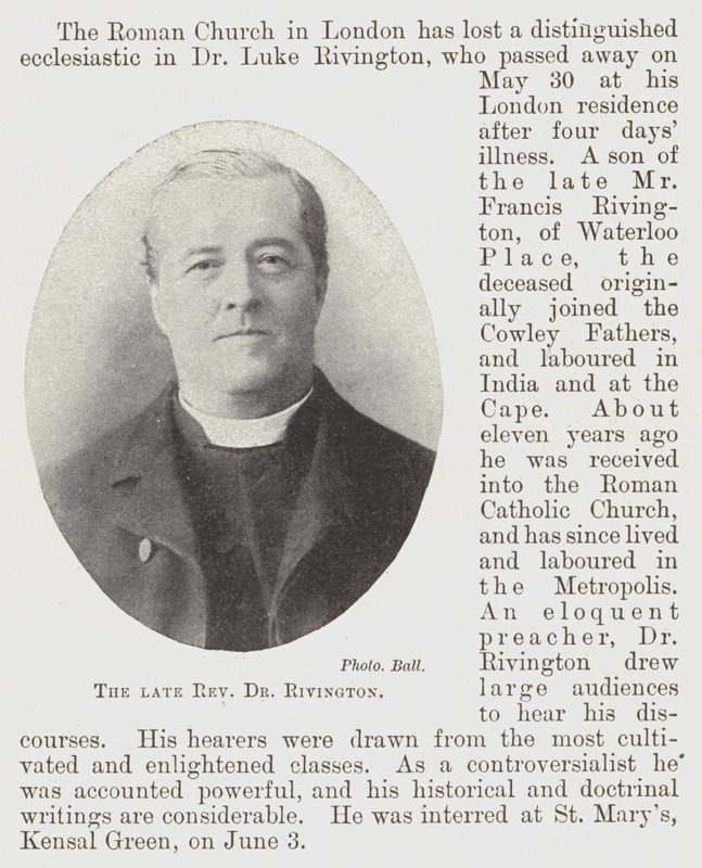 Zesnulý reverend doktor Rivington od English Photographer
