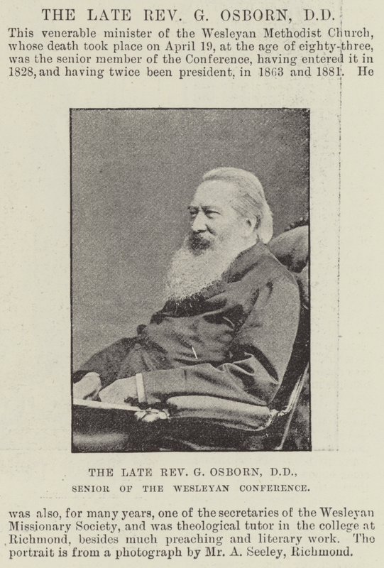 Zesnulý reverend G Osborn, DD, senior Wesleyan Conference od English Photographer