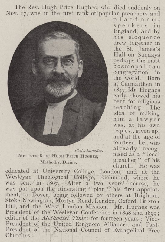 Zesnulý reverend Hugh Price Hughes, metodistický božský od English Photographer