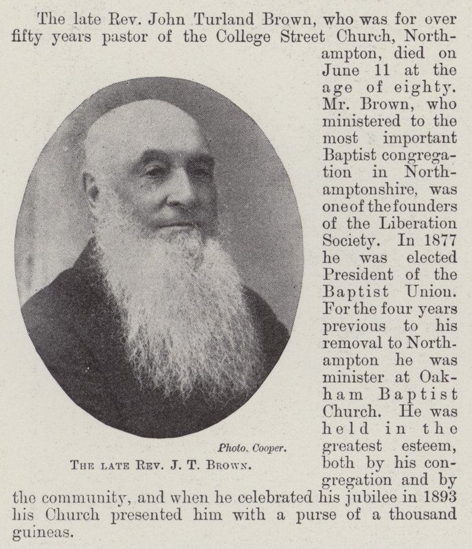 Zesnulý reverend J T Brown od English Photographer