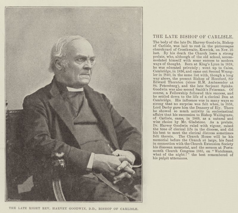 Zesnulý Pravý reverend Harvey Goodwin, DD, biskup z Carlisle od English Photographer