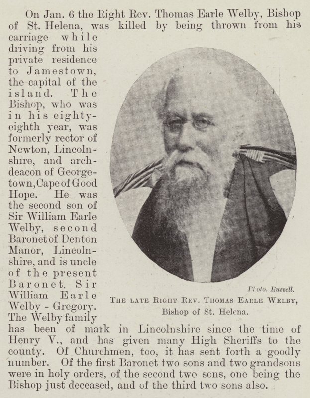 Zesnulý Pravý reverend Thomas Earle Welby, biskup ze Svaté Heleny od English Photographer