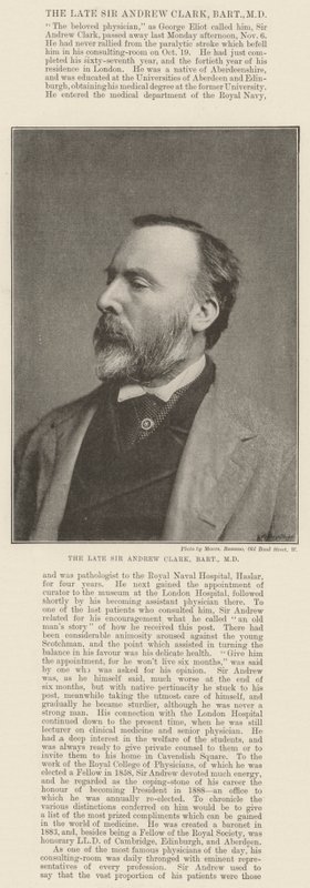 Zesnulý sir Andrew Clark, Baronet, MD od English Photographer