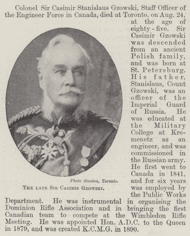 Zesnulý sir Casimir Gzowski od English Photographer