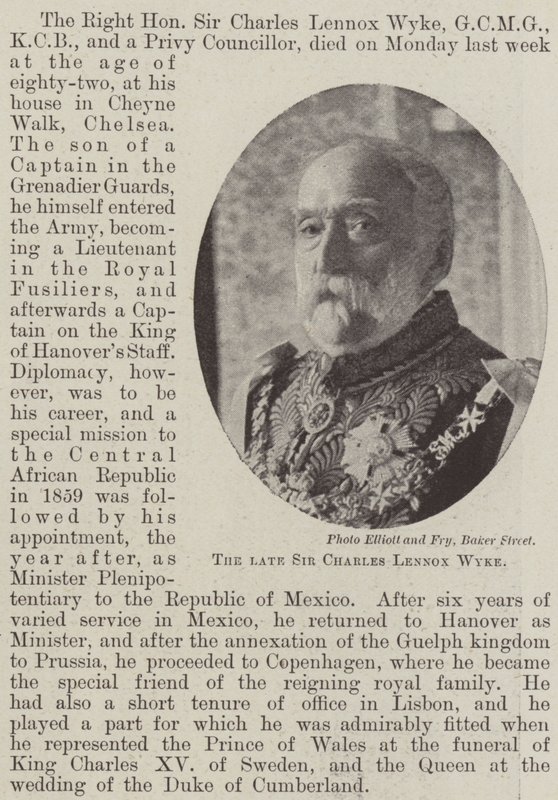 Zesnulý sir Charles Lennox Wyke od English Photographer