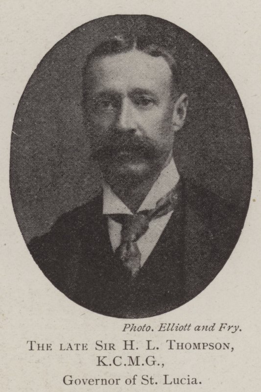 Zesnulý Sir H L Thompson, KCMG, guvernér Svaté Lucie od English Photographer