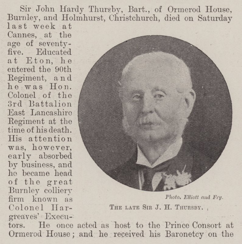 Zesnulý sir JH Thursby od English Photographer