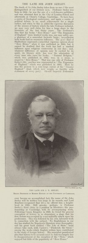 Zesnulý Sir JR Seeley, Regius profesor moderních dějin na University of Cambridge od English Photographer