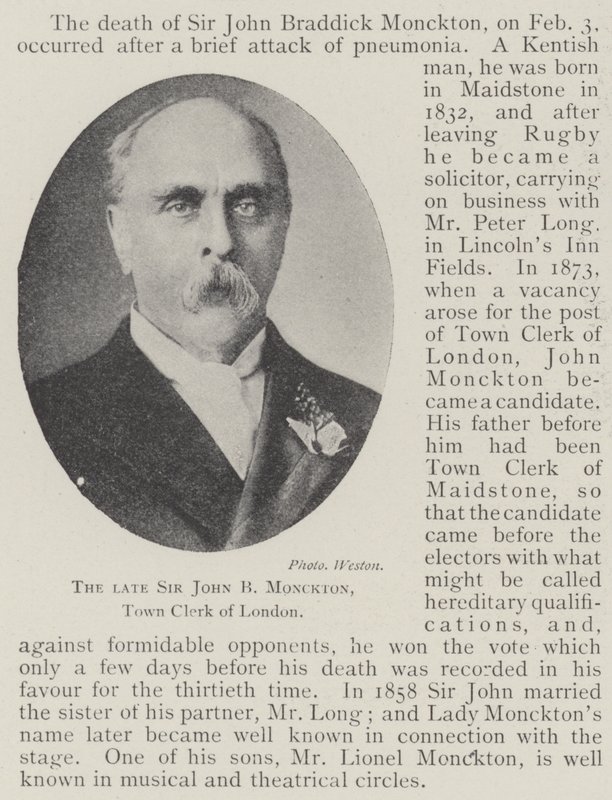 Zesnulý sir John B Monckton, městský úředník v Londýně od English Photographer