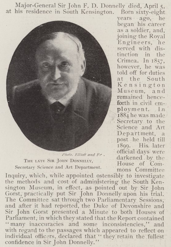 Zesnulý sir John Donnelly, tajemník oddělení vědy a umění od English Photographer
