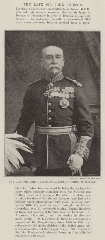Zesnulý sir John Hudson, vrchní velitel v Bombaji od English Photographer