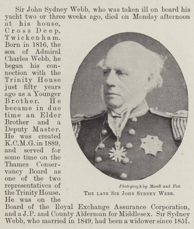 Zesnulý sir John Sydney Webb od English Photographer
