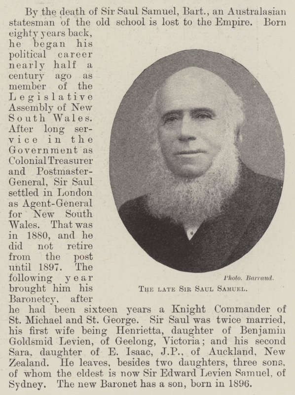 Zesnulý sir Saul Samuel od English Photographer