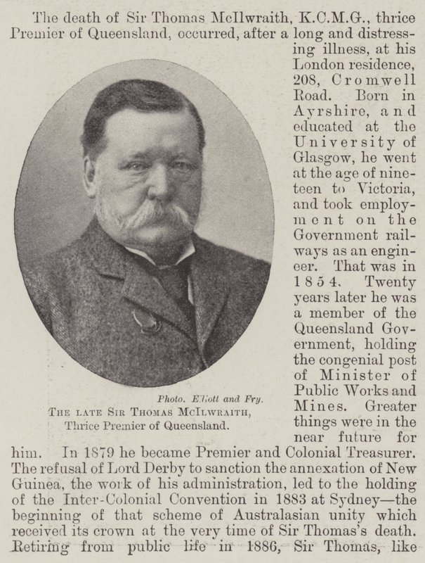 Zesnulý sir Thomas McIlwraith, třikrát premiér Queenslandu od English Photographer