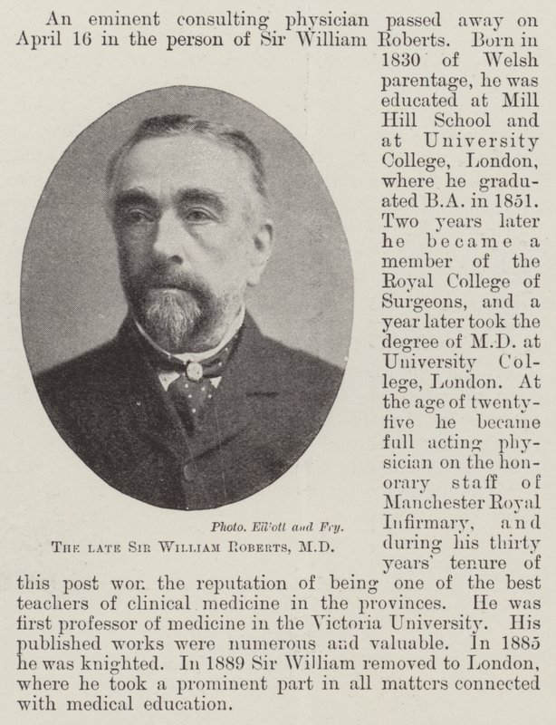 Zesnulý Sir William Roberts, MD od English Photographer