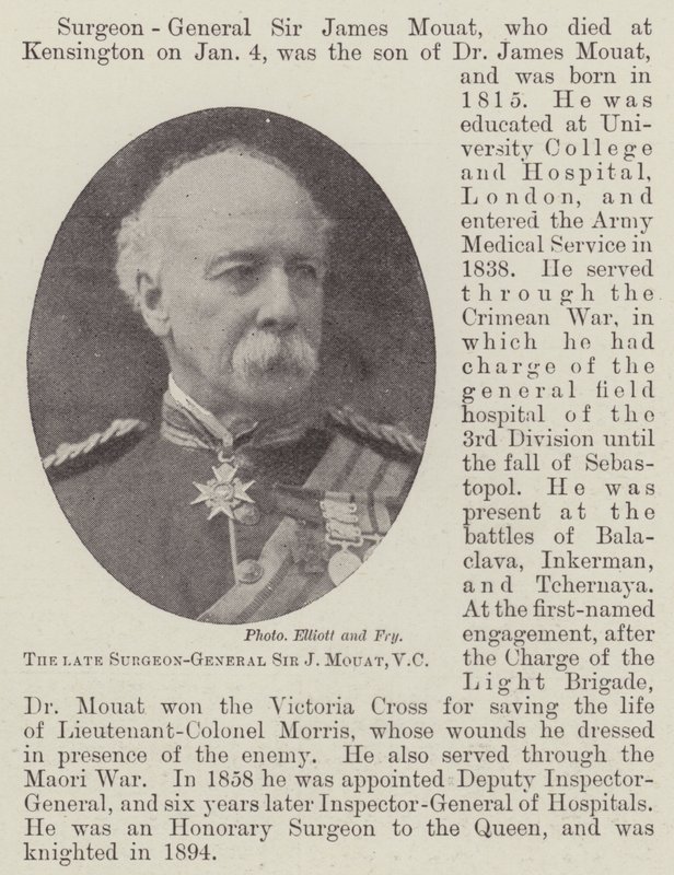 Zesnulý chirurg-generál Sir J Mouat, VC od English Photographer