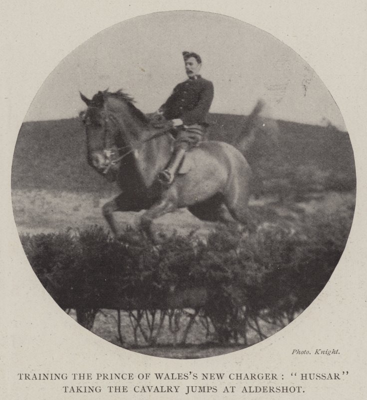 Trénink prince z Walesu New Charger, Hussar s kavalerskými skoky na Aldershot od English Photographer