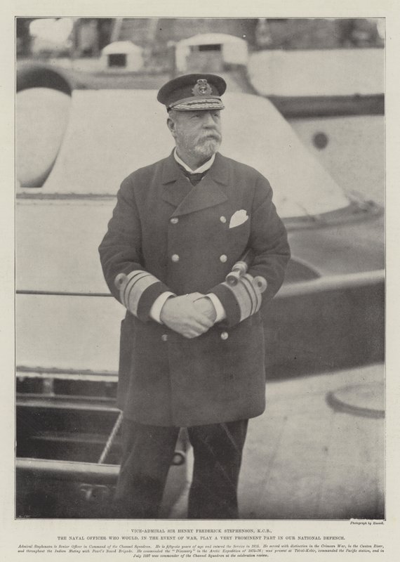Viceadmirál Sir Henry Frederick Stephenson, KCB, námořní důstojník, který by v případě války hrál velmi významnou roli v naší národní obraně od English Photographer