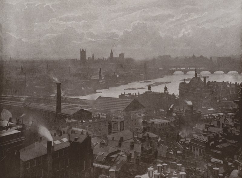 Pohled ze Zlaté galerie, St Pauls, při pohledu na jihozápad od English Photographer