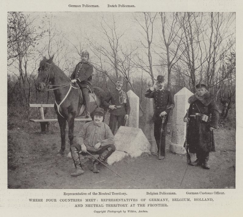 Kde se setkávají čtyři země, zástupci Německa, Belgie, Holandska a neutrálního teritoria na hranici od English Photographer