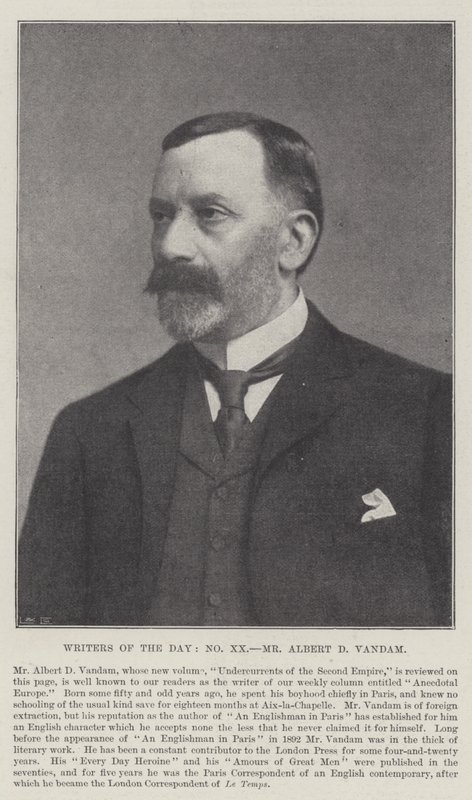 Spisovatelé dne, pan Albert D Vandam od English Photographer