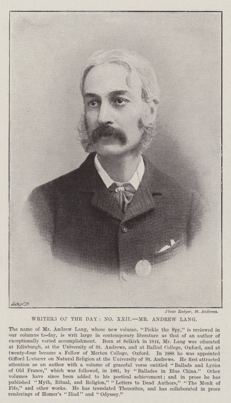 Spisovatelé dne, pan Andrew Lang od English Photographer