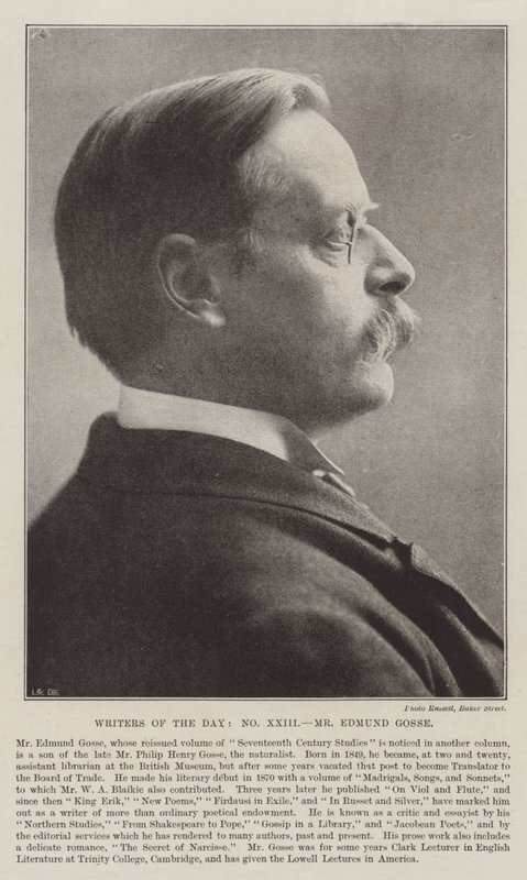 Spisovatelé dne, pan Edmund Gosse od English Photographer