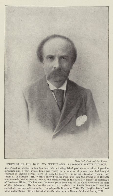 Spisovatelé dne, pan Theodore Watts-Dunton od English Photographer